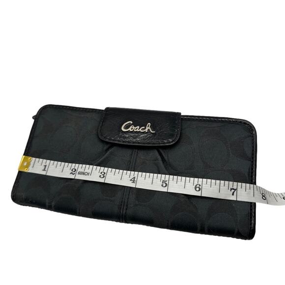 COACH Black Signature Canvas Ashley Wallet - Picture 9 of 10